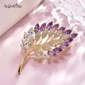 AqToCna Thời Trang Sáng Bóng Rỗng Lá Trâm Cài Cho Nữ Cô Gái Thanh Lịch Độc Đáo Tinh Tế Chân Phụ Kiện Quần Áo Quà Tặng AqToCna