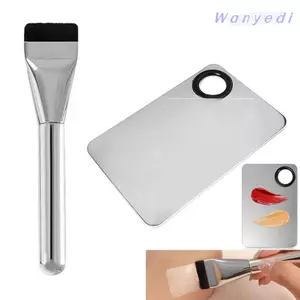 Bảng Trộn Trang Điểm WANYEDI, Thìa Bao Gồm Bàn Chải Trang Điểm Siêu Mỏng, Dụng Cụ Làm Đẹp Mỹ Phẩm Một Dòng Bằng Thép Không Gỉ Chuyên Nghiệp Thẩm Mỹ Viện