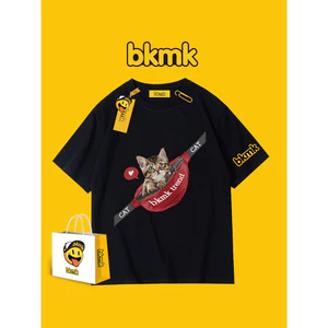 BKMK Thiết Kế Tay Ngắn Sense Cat In Áo Thun Nam Mùa Hè 100% Cotton Cao Cấp Tay Ngắn Rời Thời Trang Mùa Hè 0704