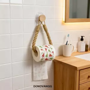 DONOVANQQ Giấy Vệ Sinh Móc Gỗ, Giá Để Khăn Vải Không Rỉ Không Mùi, Phụ Kiện Móc Tự Nhiên Tiết Kiệm Không Gian Sáng Tạo Dây Đựng Khăn Giấy Trang Trí Khách Sạn