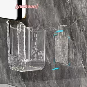 Hộp đựng khăn giấy treo tường bằng nhựa tự dính Punch Free Upside Down Tiết kiệm không gian Hộp đựng khăn ăn Phòng tắm