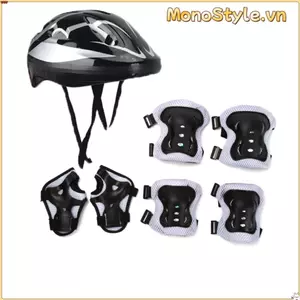 Mũ bảo hiểm đi xe đạp MONOSTYLE, Miếng đệm khuỷu tay ván trượt xốp có thể điều chỉnh, Bảo vệ cổ tay 4-12 tuổi cho trẻ em