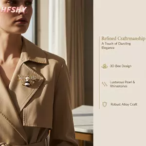 HFSHY Lấp Lánh Kim Cương Giả Ong Thổ Cẩm Ngọc Trai Giả Mạ Vàng Thời Trang Áo Phụ Kiện Cho Đám Cưới Phù Dâu Quà Tặng VN