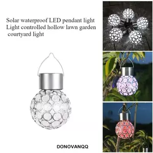 Đèn năng lượng mặt trời DONOVANQQ, Đèn LED bóng tròn cảm biến chuyển động, Bóng nhiều màu chống nước sân vườn