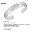 MIC _ Cuff Vòng Tay Mở Tay Thủ Công Tinh Tế Rỗng Màu Bạc Khắc Hoa Văn Retro Lắc Tay Cho Bữa Tiệc