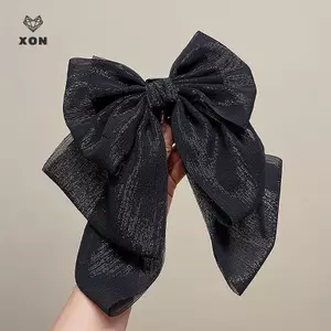 2024 Mới Hàn Quốc Kích Thước Lớn Nơ Tóc Kẹp Móng Vuốt Nữ Cao Đuôi Ngựa Barrettes Mũ Bé Gái Phụ Kiện Tóc [Mina]