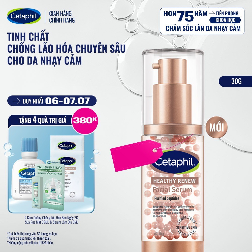 [LIVE] Serum tinh chất chống lão hóa chuyên sâu cho da nhạy cảm CETAPHIL HEALTHY RENEW SERUM 30G