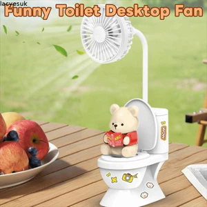 Quạt để bàn sạc USB LACYESUK, Dụng cụ làm mát Quạt để bàn vệ sinh vui nhộn, Unisex với động cơ yên tĩnh Quạt làm mát di động có thể điều chỉnh cho du lịch 5V14500mAh