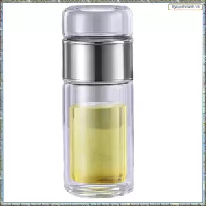 Bình nước trà thủy tinh Borosilicate cao - Cốc pha hai lớp có bộ lọc trà, đồ uống để sử dụng hàng ngày