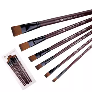 Ziyulinyuk 6 Cái / bộ Tranh Nylon Phẳng Acrylic Tranh Bàn Chải Nghệ Sĩ Tiếp Liệu VN