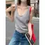 Mùa hè 2026 Áo Vest cổ tròn trắng Hot Girl cổ chữ V lưng đẹp Thiết kế thích hợp Slim-fit thon gọn hơn có thể mặc bên trong bên ngoài Áo ngắn tay dành cho nữ