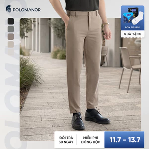 Quần dài kaki nam SD, chất liệu Kaki gân Hàn Quốc chuẩn form tôn dáng sang trọng - POLOMANOR