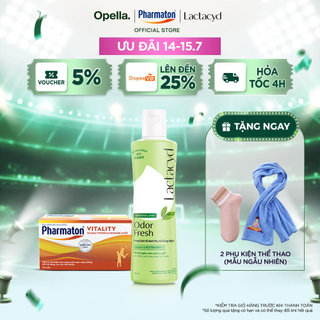 Bộ 1 Thực Phẩm Bảo Vệ Sức Khỏe Pharmaton Vitality Dạng Vỉ Hộp 50 Viên + DDVS Phụ nữ Lactacyd Odor Fresh 250ml