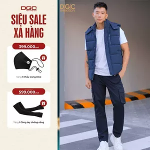 Áo khoác Gile Nam DGCs - Áo khoác nam 3 lớp chống thấm nước, siêu nhẹ,mũ rời - WAJKBC10M