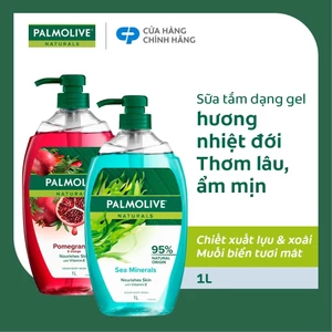 Sữa tắm Palmolive dạng gel chiết xuất Lựu & Xoài và Muối biển cho da mềm mịn, thơm sảng khoái 1L