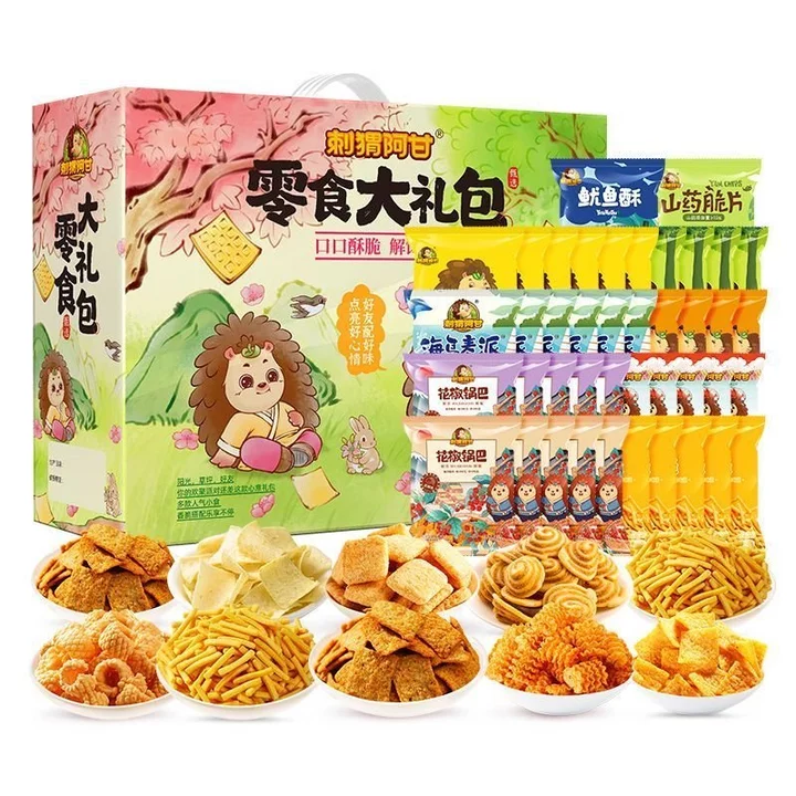 Đồ ăn vặt Hộp quà tặng đồ ăn vặt Hedgehog A-Gan810g42Gói hỗn hợp dùng làm quà tặng, thỏa mãn cơn thèm ăn và đồ ăn vặt gi