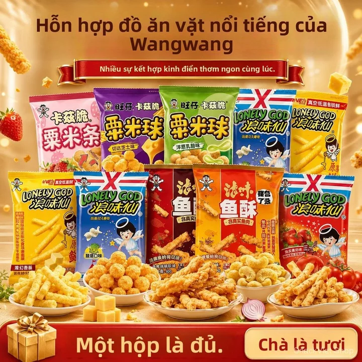 Đồ ăn vặt Gói quà tặng đồ ăn vặt phồng phổ biến - Combo đồ ăn vặt thông thường dành cho văn phòng, dành cho nam giới, nữ