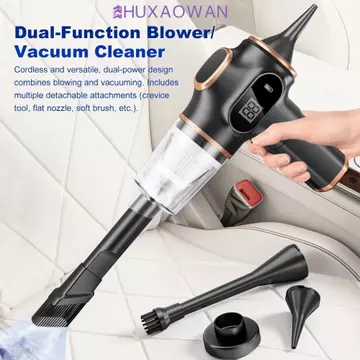 Máy hút bụi ô tô ZHUXAOWAN, Máy hút bụi không dây công suất cao 120W 4500Pa, Hút mạnh Loại bỏ bụi sử dụng kép Máy hút bụi cầm tay Vệ sinh ô tô