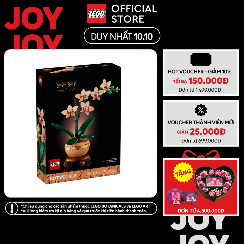 LEGO BOTANICALS 10343 Đồ Chơi Lắp Ráp Hoa Lan Nhỏ (274 Chi Tiết)