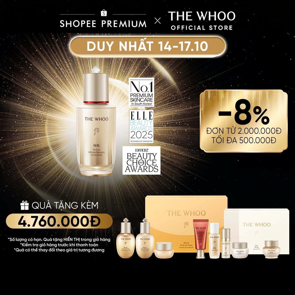 [THE WHOO OFFICIAL] Tinh chất tự sinh chống lão hóa thế hệ thứ 4 THE WHOO Bichup Ultimate Recovery Youth Serum 50ml