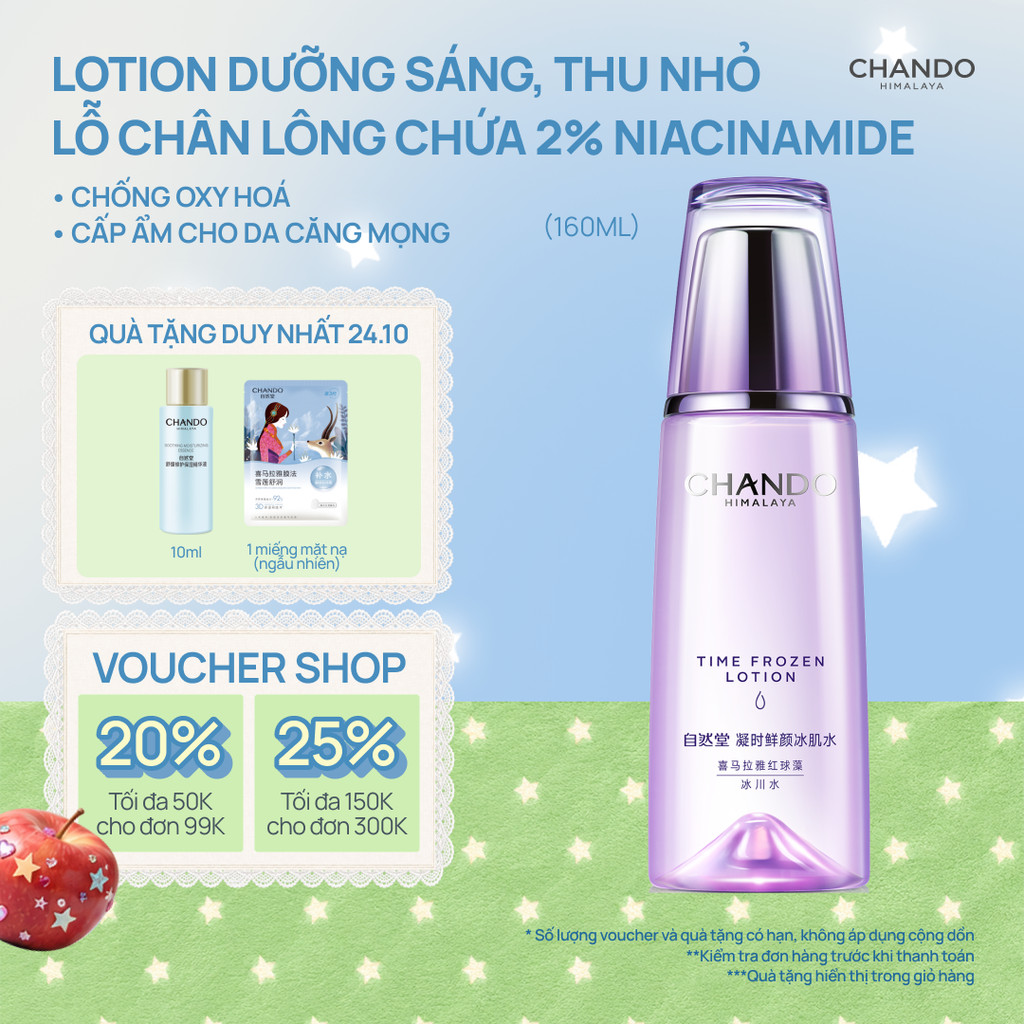 Nước Dưỡng Giúp Phục Hồi Da Lão Hoá Ngưng Đọng Thời Gian CHANDO Himalaya 160ml Chính Hãng