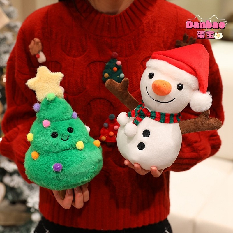((DANBAO) Happy Christmas Series Đồ chơi sang trọng Búp bê người tuyết dễ thương Bánh gừng Người đàn ông Santa Nai sừng tấm Chất liệu Quà tặng mềm cho trẻ em Quà tặng Giáng sinh Đồ chơi DANBAO