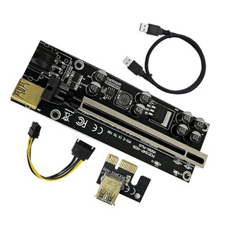 VER009S Plus PCI-E Riser Card 009S Plus PCIE X1 đến X16 4Pin 6Pin Power USB 3.0 Cáp cho Bitcoin Litecoin Mining Rig A