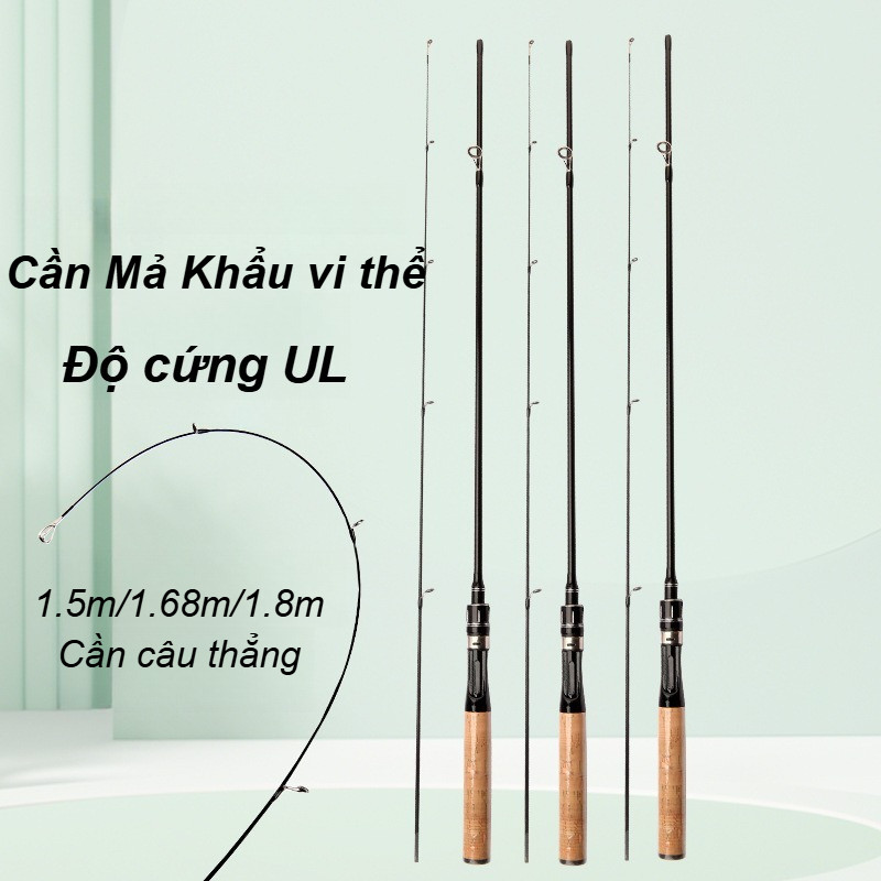 Cần câu thẳng sợi thủy tinh,Cần câu lure máy ngang,độ cứng UL