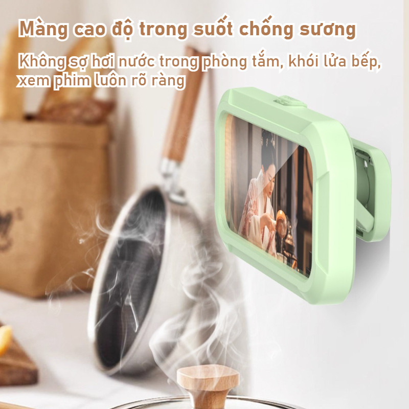 Hộp đựng Điện thoại gắn tường nhà tắm chống nước，có phiên bản Xoay 360 độ cảm ứng dễ dàng, tắm vẫn xem phim được