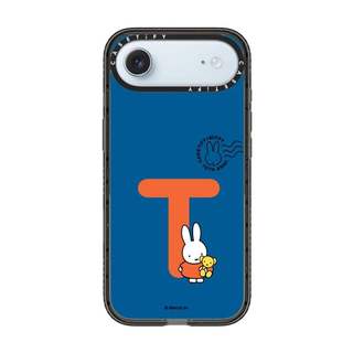 CASECASE X Miffy Custom Initial-T Case Black Edge Clear Hard Từ Hút Tác Động Cho Apple IPhone 12 13 14 15 16 17 Pro Max Air Plus Có Hộp
