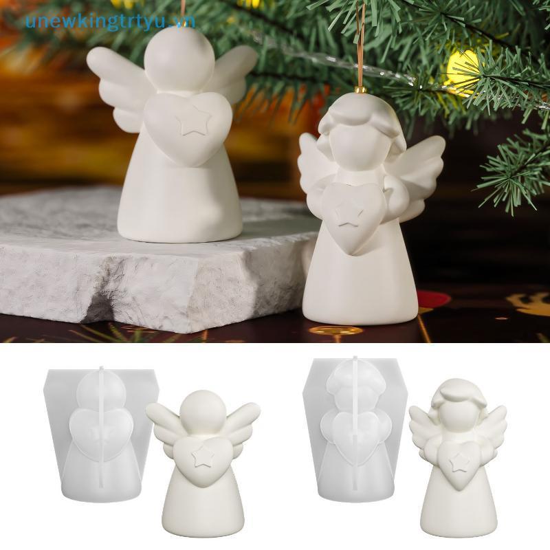 Unewtyu Trái Tim Thiên Thần Silicon Thơm Nến Khuôn DIY Cô Gái Điêu Khắc Thạch Cao Trang Trí Nhà Handmade Con Người Nhựa Khuôn Làm Quà Tặng Sinh Nhật VN