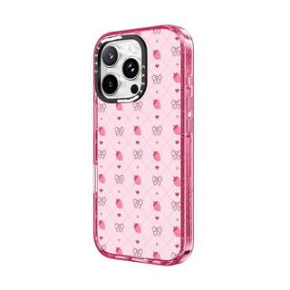 CASECASE X Dâu Nơ Hồng Fizz Màu Trong Suốt Cứng Hút Từ Tính Tác Động Dành Cho Apple IPhone 12 13 14 15 16 17 Pro Max Air Plus Có Hộp