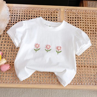 ÁO Thun Cotton Cổ TròN VớI HọA TiếT Hoa Và TôNg MàU Pastel DịU Nhẹ DàNh áO Thun Nữ HàN QuốC