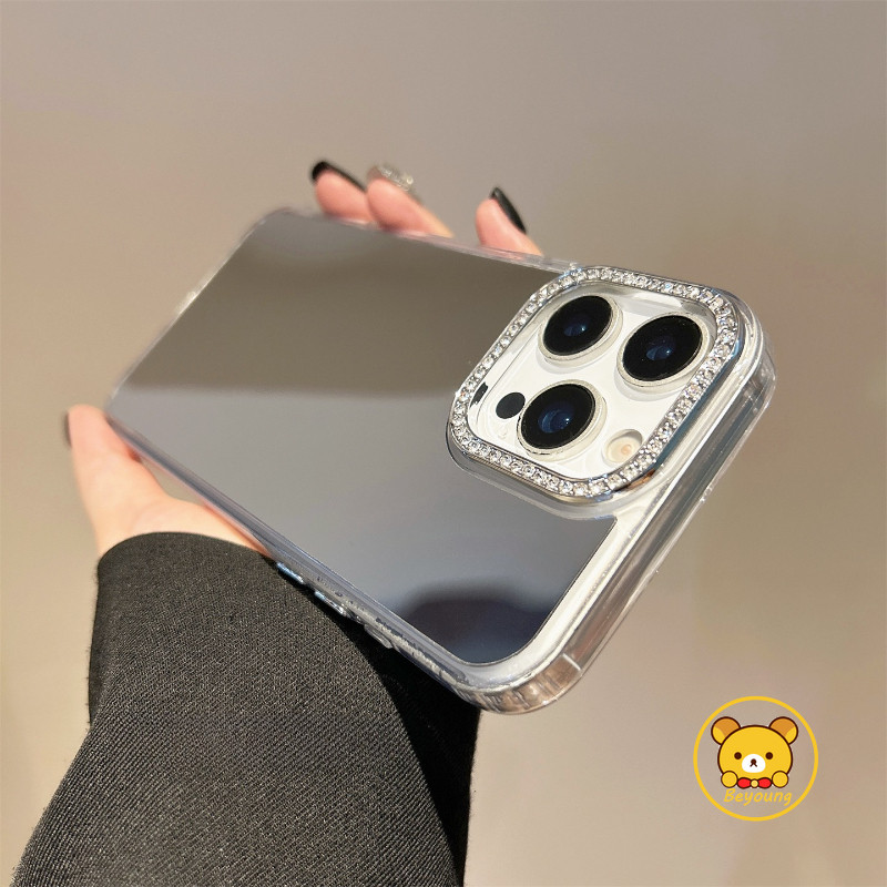 Ốp Gương Mạ Sang Trọng Cho Redmi Note 15 14 14S 13 12 Turbo 12S 12T 11 11S 10 10T 10S 9 9S 9T 8 7 Pro Max Plus SE 5G 4G Khung Kim Cương Ốp Lưng Gương Trang Điểm Vỏ Điện Thoại