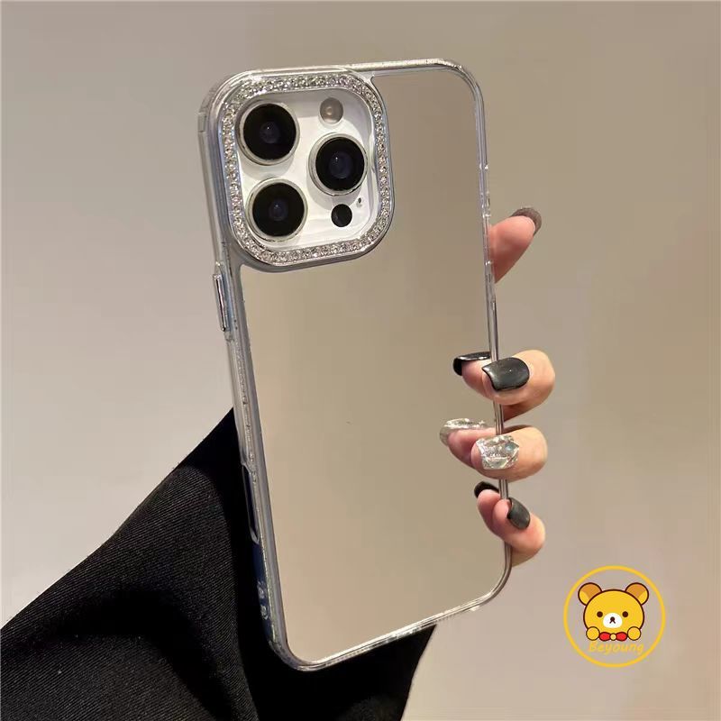 Ốp Gương Mạ Sang Trọng Cho Redmi Note 15 14 14S 13 12 Turbo 12S 12T 11 11S 10 10T 10S 9 9S 9T 8 7 Pro Max Plus SE 5G 4G Khung Kim Cương Ốp Lưng Gương Trang Điểm Vỏ Điện Thoại