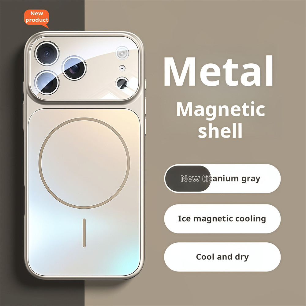 Ốp điện thoại từ tính bằng kính mờ cho iPhone 17 Pro Max 13 14 15 16 pro max Bảo vệ ống kính chống rơi Vỏ cứng Vỏ siêu mỏng Vỏ chống sốc