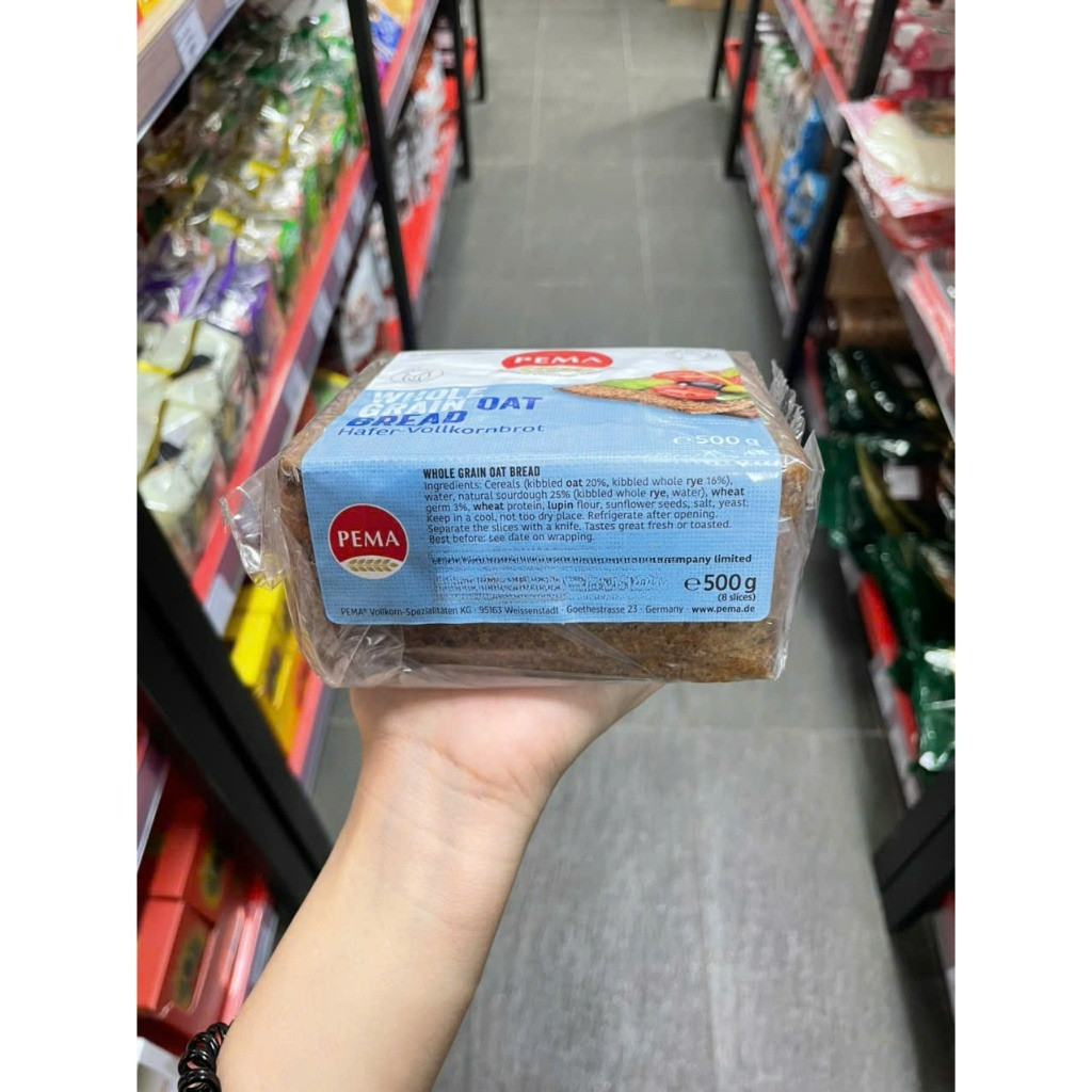 Bánh Mỳ Đen Yến Mạch Pema 500g, Bánh Mỳ Đen Nguyên Cám Pema