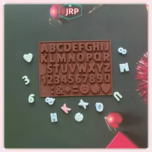 JRP 1 Chữ Cái Tiếng Anh Khuôn Silicon Chữ Số Kẹo Bánh Quy Thạch Đá Khuôn Nướng Bánh Trang Trí Bánh Xà Phòng Nến Làm Khuôn JRP