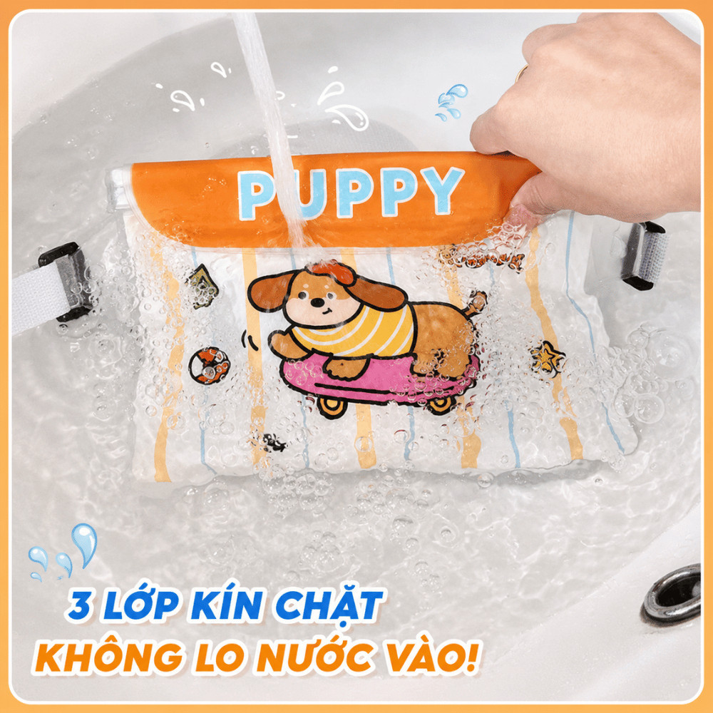 Túi Đựng Điện Thoại 3 Lớp Khóa Chống Nước Cỡ Lớn HOMIE, Túi Đựng Đồ Cảm Ứng Nhạy, Dây Đeo Tiện Lợi