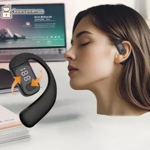 Cheenm Wireless 5.4 Open 180 ° Tai nghe dẫn truyền không khí xoay Giảm tiếng ồn Cuộc gọi thể thao Tai nghe không trong tai VN