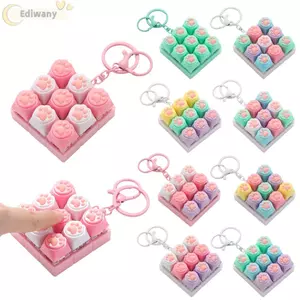 EDIWANY Fidget Móc Khóa, Hình Mèo 9 Phím Bàn Phím Clicker Đồ Chơi, Phím Nút Giảm Căng Thẳng Vượt Qua Thời Gian Ngón Tay Bàn Phím Nắp Bàn Phím Bàn Phím Người Hâm Mộ