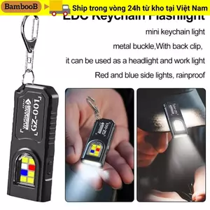 Đèn pin móc khóa BAMBOOB, Đèn pin chống nước đa chức năng có COB, Đèn làm việc chống rơi USB có độ sáng cao Mini Sử dụng khẩn cấp