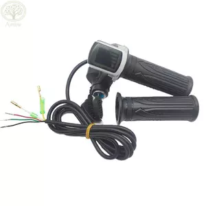 Bộ ga xe đạp điện AMBU, Màn hình LCD Khóa chìa khóa Xe tay ga Tay ga, Điều khiển tốc độ khí Đèn báo công suất 36V 48V Xe máy tăng tốc bướm ga