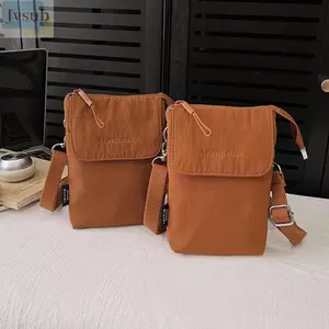 Túi đeo chéo JVSUB, Túi điện thoại siêu nhẹ bằng Nylon, Dây đeo có thể điều chỉnh màu trơn cỡ nhỏ hợp thời trang Unisex