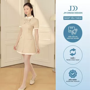 Đầm Thu Đông Dáng A Cổ Đức Phối Nơ 1F04.2601. Đầm Công Sở Nữ Thanh Lịch Phong Cách Quý Cô Thiết Kế Bởi JM Dress Design
