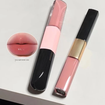 | 【his romand】 | ❈ KKEMOOD Son bóng hai đầu Gương tinh chất Son môi Water Gloss Matte Non-Stick Cup Son bóng 2 trong 1 trơn✼