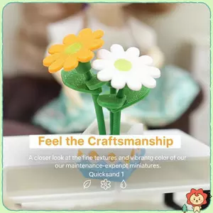 Mini Nhân Tạo Hoa Cúc Chậu Không Phai Màu Hoa Giả Mẫu Cho Nhà Búp Bê Trang Trí Bàn Cát DIY Đạo Cụ
