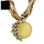 Một thế giới| Vòng cổ mặt dây chuyền hình con công tròn giả Opal dành cho nữ Bohemian