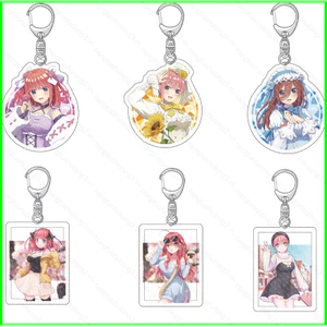 HT3 Tinh Chất Quintuplets Móc Khóa Anime Móc Khóa Acrylic Dễ Thương Túi Mặt Dây Chuyền Hoạt Hình Nakano Miku Móc Chìa Khóa Quà Tặng