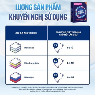[COD] Giấy Hút Màu Dư Khi Giặt - Giữ Màu Sáng Bền, Áo Luôn Mới